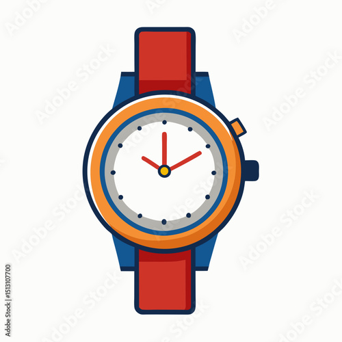 watch vector illustration, isolated on white background