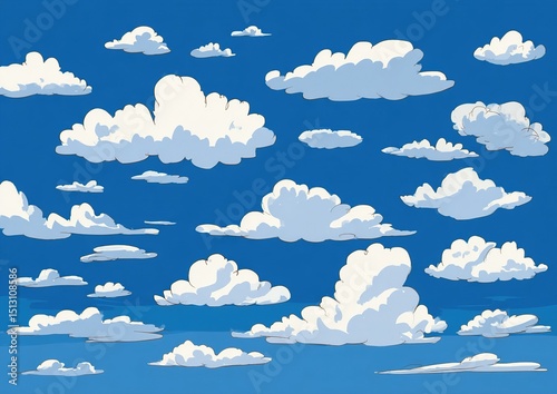 Pixelated Clouds In A Blue Sky