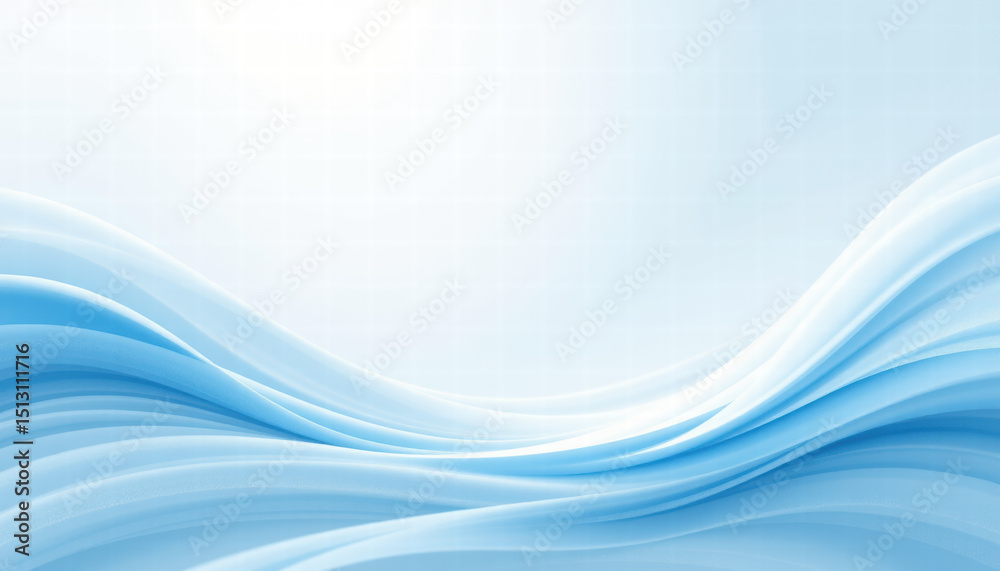 Serene and calming abstract background featuring smooth, flowing blue waves against light backdrop, perfect for conveying tranquility and peace Serene and calming abstract background featuring smooth, flowing blue waves against light backdrop, perfect for conveying tranquility and peace