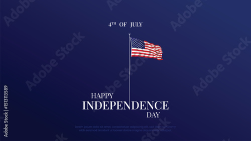 4th of July American Independence Day celebration background design template. Celebrate American independence day on 4th July. 4th of July independence day USA Flag waving vector design.
