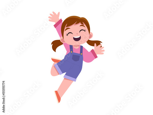 Illustration of a happy girl
