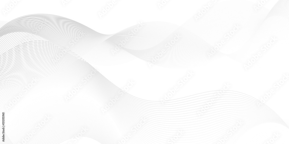 Fototapeta premium Vector wave digital white and gray blend futuristic technology flow tech transparent line stripe energy connection web music and sound, beautiful dynamic smooth space texture background. 