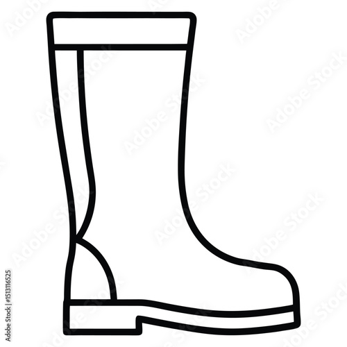 Simple rubber boot icon graphic isolated on white background