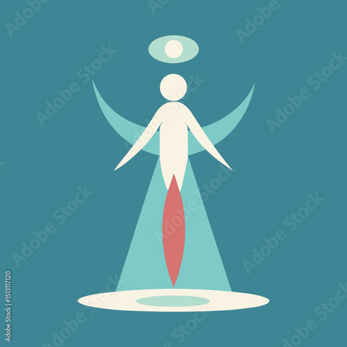 Vector illustration of a divine human soul