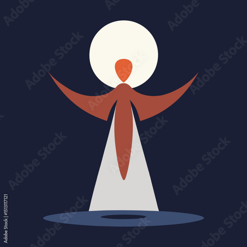 Vector illustration of a divine human soul