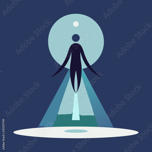 Vector illustration of a divine human soul