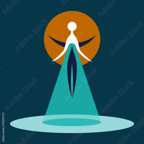 Vector illustration of a divine human soul