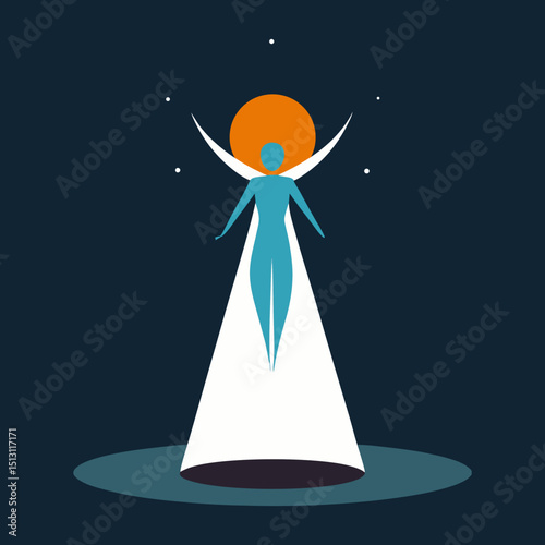 Vector illustration of a divine human soul
