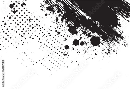  Black and white texture vector. Distressed overlay texture. Grunge background. Abstract textured effect. Vector Illustration. 
