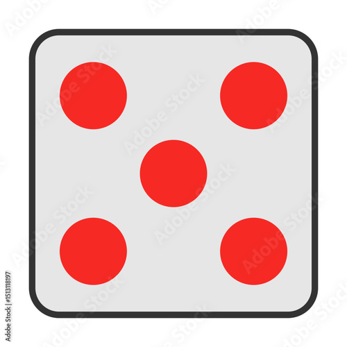 dice cube flat icon