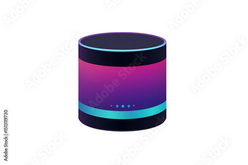 A smart speaker with a round design isolated on white background