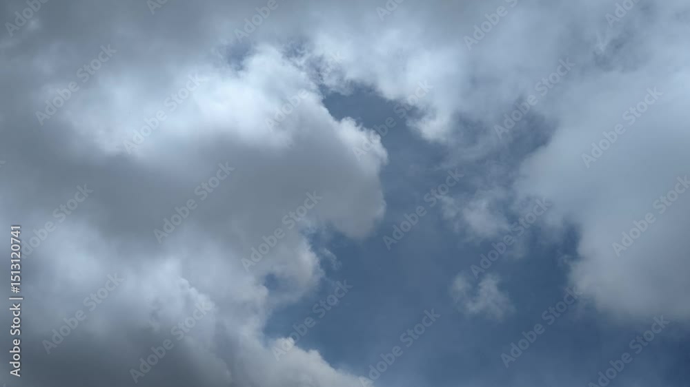 video with beautiful sky and clouds, made in time-lapse 