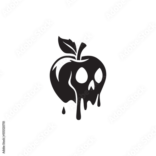 a black and white logo of a poisoned apple