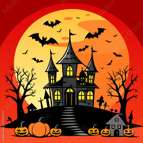 halloween background with pumpkin