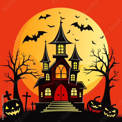 halloween background with pumpkin