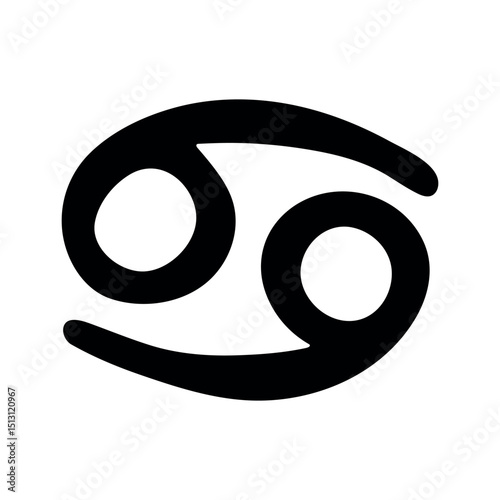 Hand drawn cancer zodiac sign Esoteric symbol doodle Astrology clipart Element for design