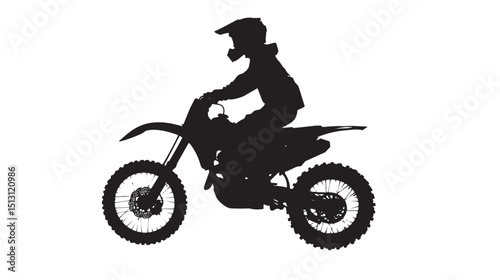 motor cross silhouette , black silhouettes isolated on white background