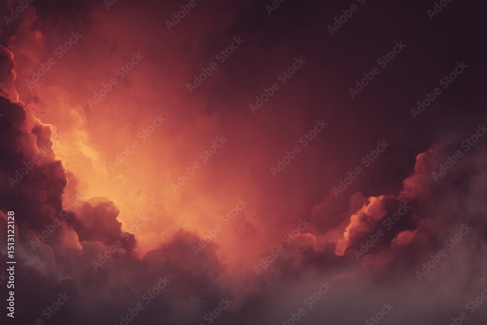 Naklejka premium Fiery Cloudscape With Warm Colors