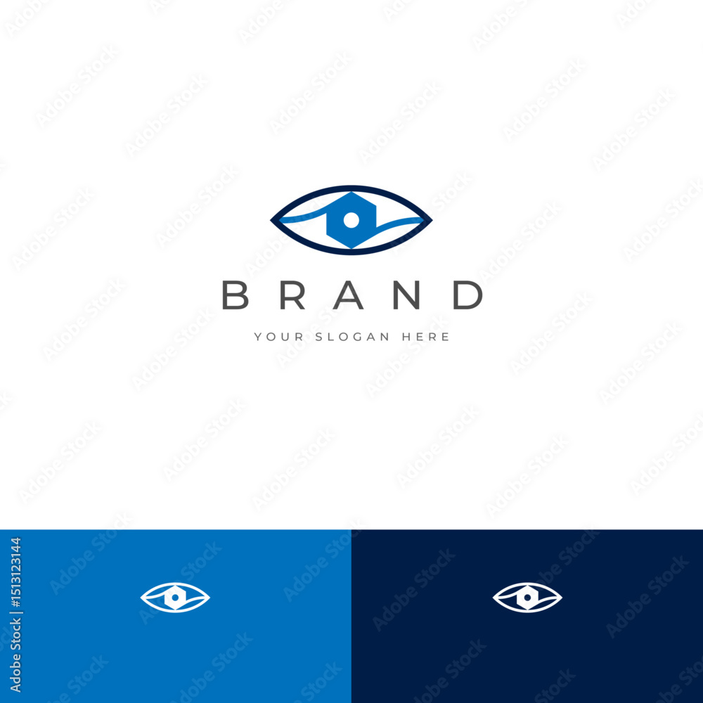 Naklejka premium Futuristic Eye Logo Concept for Technology Branding | Fully Editable