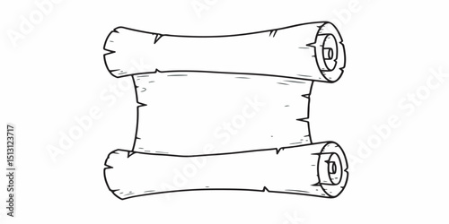 Magic Scroll Doodle Vector, Hand Drawn Fantasy Paper Illustration