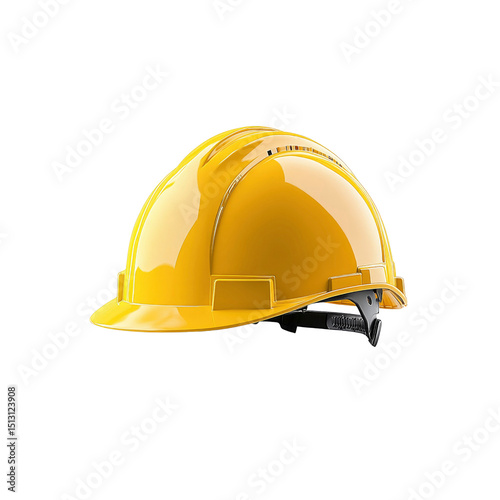 Shiny Yellow Hard Hat Safety Helmet - Construction Industry Protection Equipment