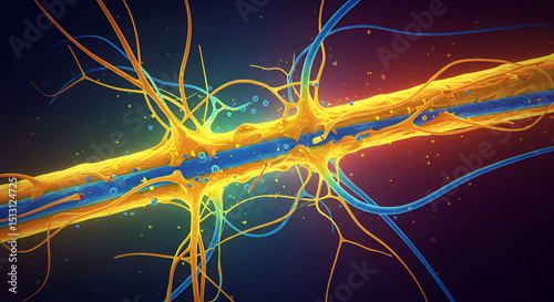 Myelinated Axons in White Matter Brain Tissue photo
