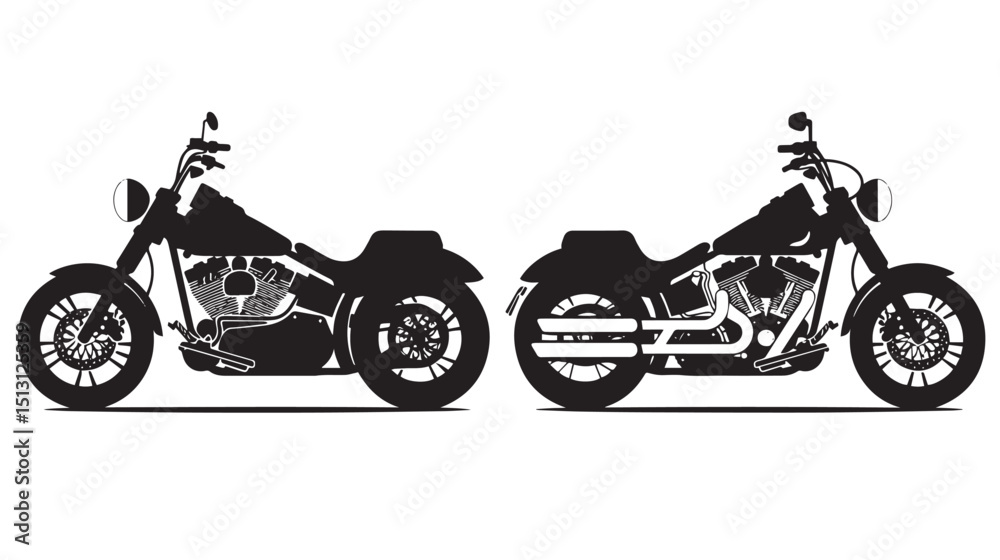 Fototapeta premium Motorcycles silhouette isolated on white background