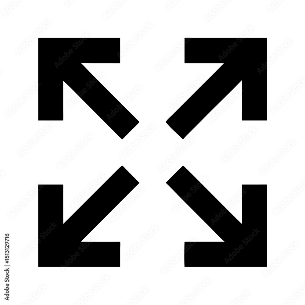 Fototapeta premium Expand / Collapse Icon – Black Vector Arrow Symbol for Dropdown Menus, Accordions, and UI Toggles
