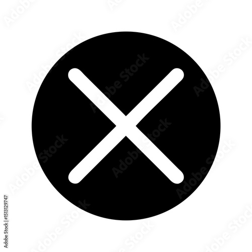 Close Icon – Black “X” Vector Symbol for Dismiss, Cancel, and UI Buttons

