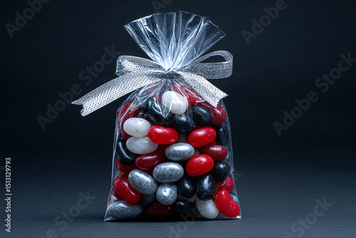 Colorful Jelly Beans in a Beautiful Gift Package with Ribbon
