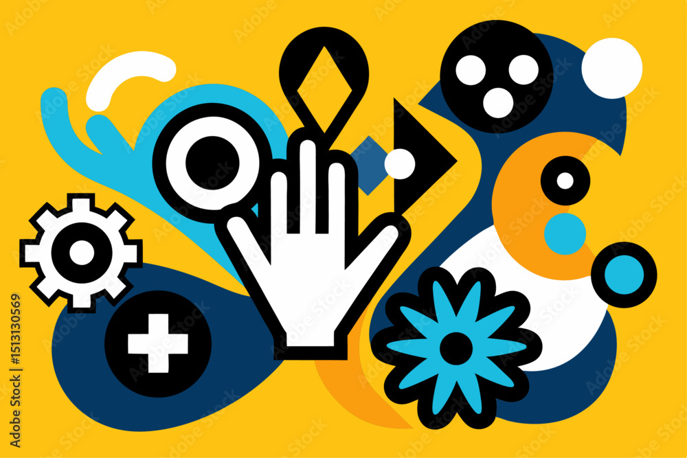 Obraz premium Vibrant Abstract Icon Assets A Collection of Colorful Graphic Design Elements