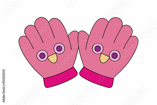 Gloves and Mittens with white background
