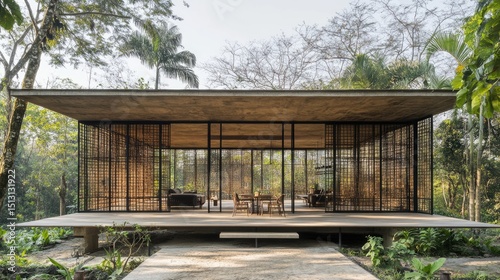 Tropical modern kitchen using light-friendly materials and sustainable open structure