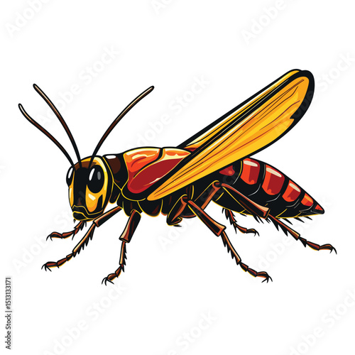 Grasshopper vector flat graphic illustration