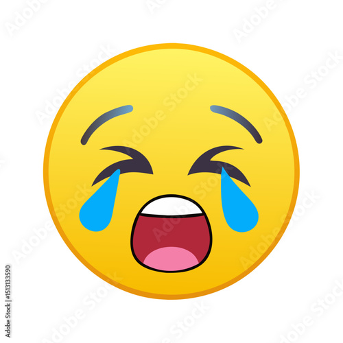 A emoji face with tears streaming down 
