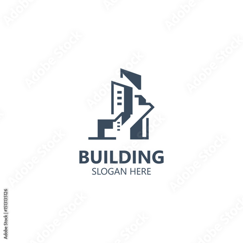 Construction real estate modern building logo design with symbol icon design for architecture