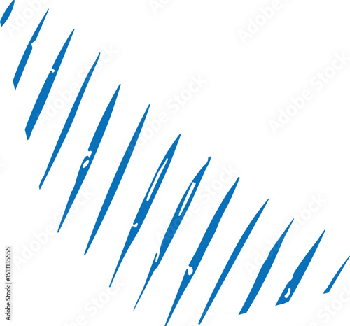 Blue Diagonal Lines Doodle Vector Element Icon Shape Pattern