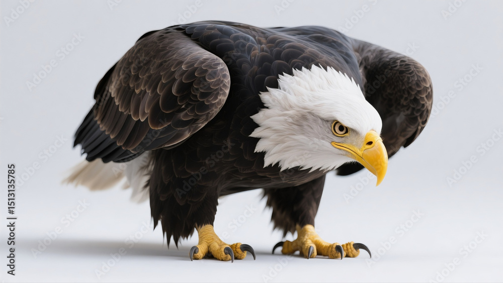 Obraz premium Bald eagle isolated on white background