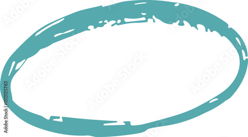 Hand Drawn Teal Doodle Circle Vector Shape Element Icon Design