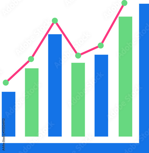 Growing Graph Icon Illustration