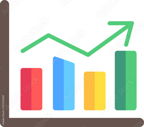 Growing Graph Icon Illustration