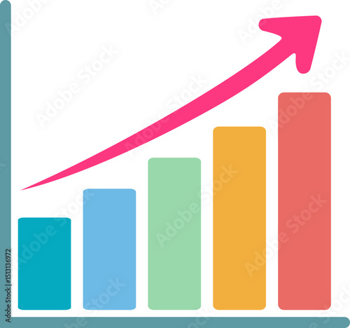 Growing Graph Icon Illustration