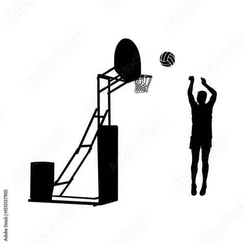 Hockey player Silhouette illustration isolated on a white background