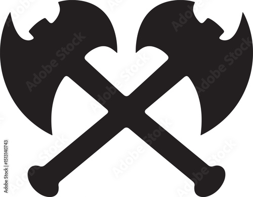 Crossed Axes Silhouette