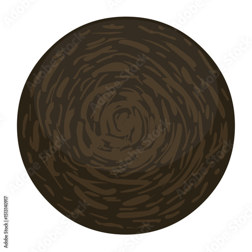Dung of dung beetle in white background