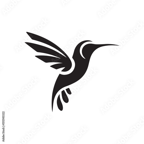 Elegant Hummingbird Silhouette Logo Design - Perfect for Crafts, Decor, and Apparel