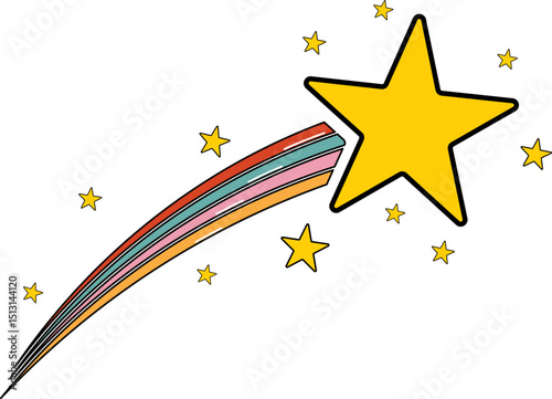 Retro Shooting Star Illustration