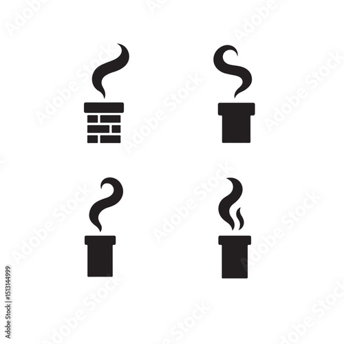 Chimney Smoke Silhouettes for Winter Home Atmosphere