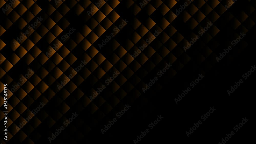 Orange color multiple faded squares with blank space modern design dark loop able geometrical background