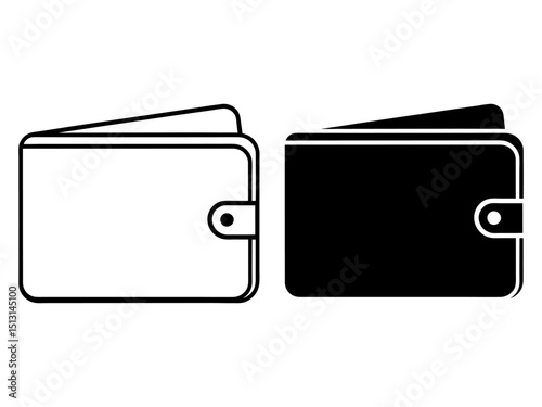 Wallet silhouette icon set isolated on white background